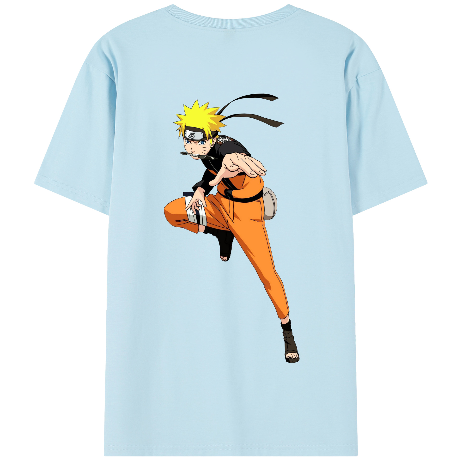（画像用） NARUTO -ナルト- うずまき ナルト Uzumaki Naruto 綿100％半袖Tシャツ（背面プリント）